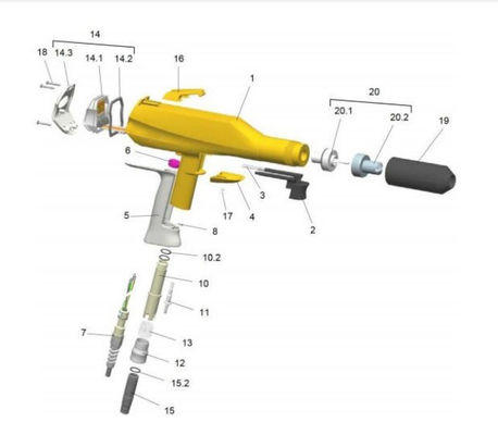 1002100 파우더 코팅 스프레이 머신 콤플레트 겔마 옵티셀렉트 Gm02 6m 케이블