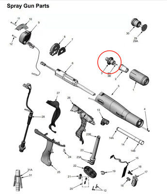 노드슨 엔코어 수동 스프레이 권총에 대한 전극 조립 장치 교체 1083137